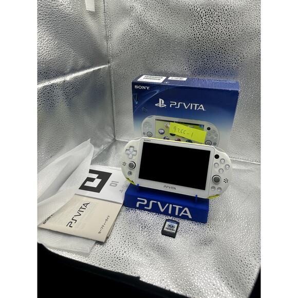white/yellow ps vita 2000 w/accessories and box! - Picture 8 of 8